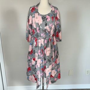 Floral Maternity/Postnatal Hospital Gown and Matching Robe